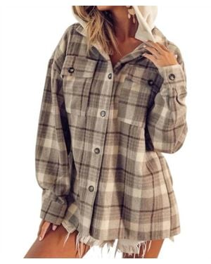 Bibi Hooded Flannel Jacket - Brown