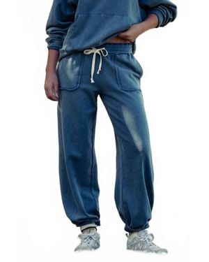 Bibi Wide Leg Cotton Blend Jogger Sweatpant - Blue