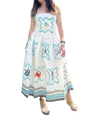 Mo Maya Namaste Sunshine Midi Dress - Blue