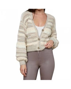 L'Agence Harriet Blouson Sleeve Cardigan - Gray