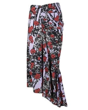 Colville Luxurious Silk Printed Skirt - White