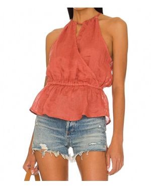 Bella Dahl Cross Front Halter Top - Red