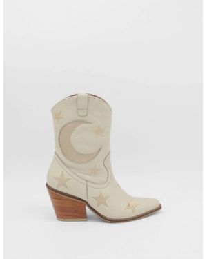 Stivali New York Moonlight Western Inspired Boots - Natural