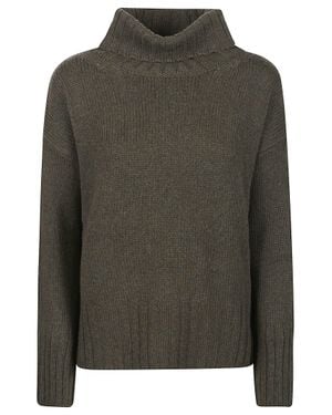 Aragona Relaxed Cashmere Turtleneck Sweater - Green