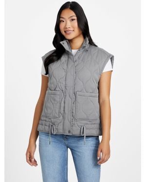 Guess Glass Quilted Vest - Gray