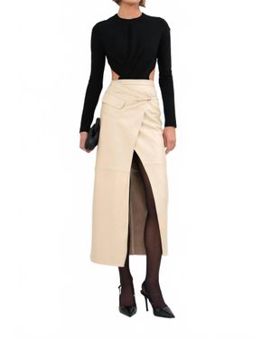 NonChalant Label Celeste Leather Skirt - Black