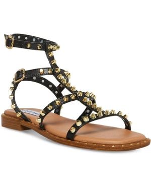 Steve Madden Sunnie Faux Leather Studded Slingback Sandals - Brown