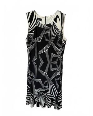 Bali Corp. Abstract Print Wave Hem Mini Dress - Black
