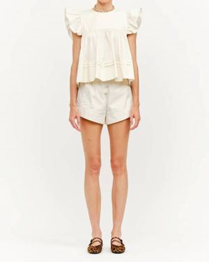 SOFIA The Label Simone Poplin Shorts - White
