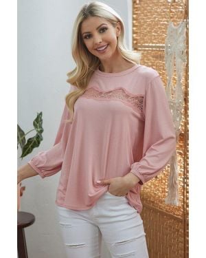 TRUEDAMES Laced See Through Longsleeve Top - Metallic