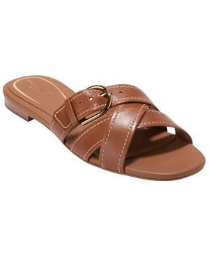 Cole Haan Velma Buckle Leather Sandal - Brown