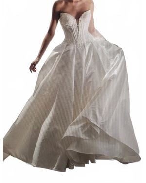 Stella York Strapless Satin A-Line Wedding Dress - Brown