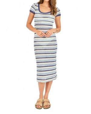 Sadie & Sage Beach Stripe Textured Dress - Blue