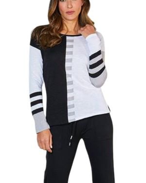 French Kyss Bold Stripe Sweater - Gray