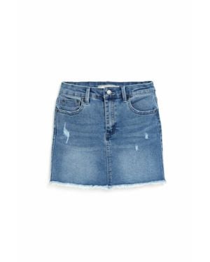 Tractr Girl's Lisa Fray Hem Mini Skirt - Blue