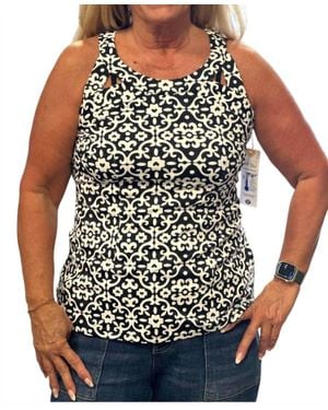 Lulu-B Sexy Pattern Sleeveless Top - Black