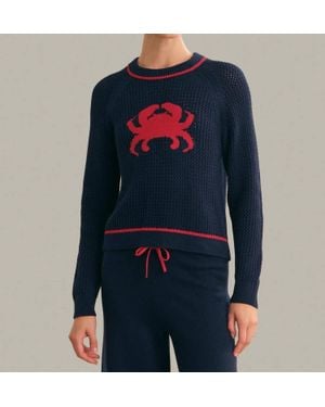 525 America Jane Crab Pullover Sweater - Blue