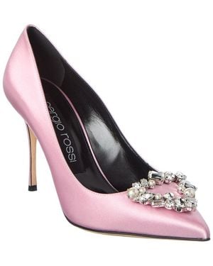 Sergio Rossi Godiva Precious 90 Satin Pump - Pink
