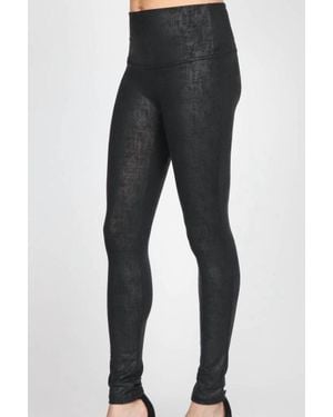 M.Rena Leatherette Distressed Legging - Black