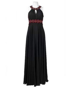 Sue Wong Beaded Cutout Back Evening Dress - Black