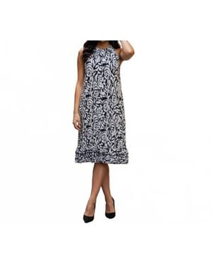 Msk Rose Midi Dress - Black