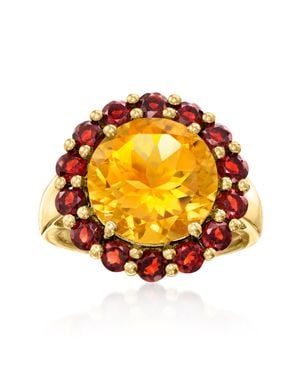 Ross-Simons Citrine And Garnet Ring - Orange