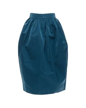 Rochas High Waist Full Bubble Midi Cocktail Skirt It38 Xs - Blue