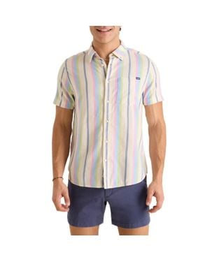Chubbies Resort Weave Friday Shirt Striped Button Up Frog673 - White