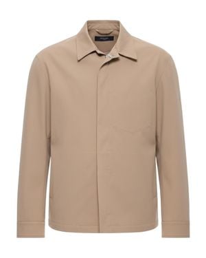 Cellar Door Cotton Teo Jacket With Zip - Natural
