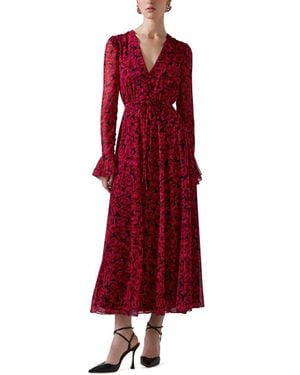Carolina Herrera Button Midi Dress - Red