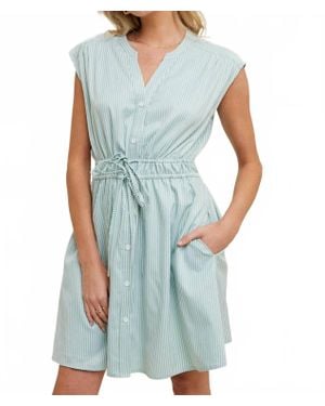 Wishlist Natasha Striped Mini Shirt Dress - Blue