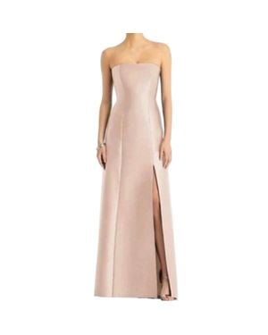 Alfred Sung Strapless Satin Gown Formal Dress - Pink