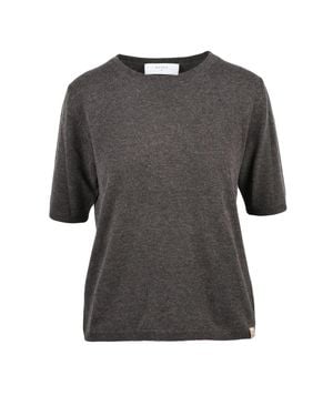 Beatrice B. Relaxed Fit Virgin Wool-Blend Crewneck Sweater - Gray