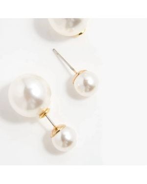 Shashi Double Ball Earrings - White