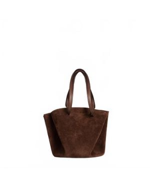 La DoubleJ Dalia Accordion Handheld Bag - Brown
