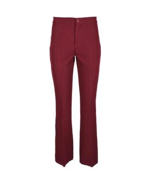 Think! Straight-Leg Pants With Stretch Fabric For Flexible Fit - Red
