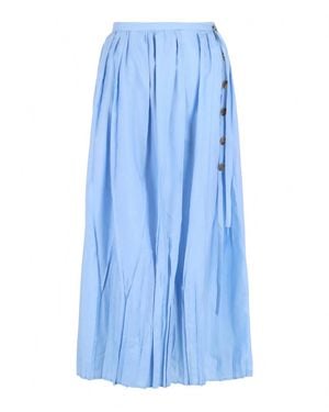 Ferragamo Pleated Wrap Midi Skirt - Blue