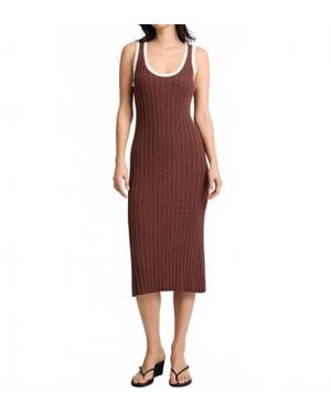 Onia Cotton Boucle Scoop Tank Dress - Red