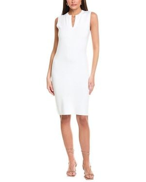 St. John Solid Stretch Knit Sweaterdress - White