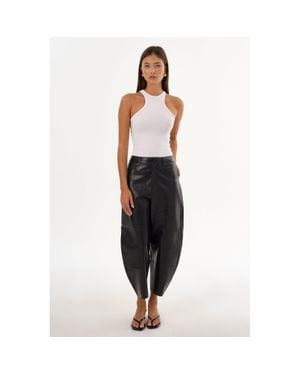 Lamarque Fenne Leather Tapered Pant - Black