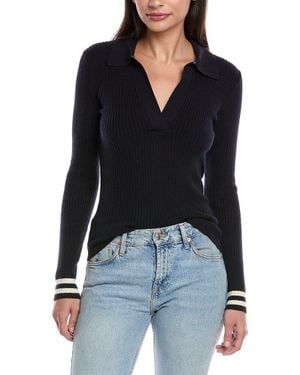 Faherty Shiloh Cashmere-blend Sweater Polo - Black