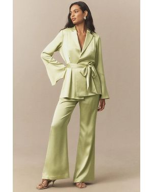 Mare Mare Satin Wide-Leg Pants - Natural