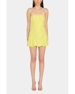 Amanda Uprichard Daisy Strapless Romper - Yellow
