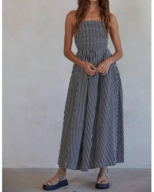 By Together Striped Strapless Maxi Dress - Gray