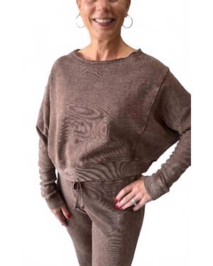 Lamade Maggie Comfort Pullover Sweatshirt - Brown