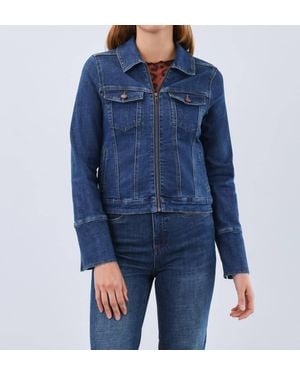 Fdj Denim Zip Front Jacket - Blue