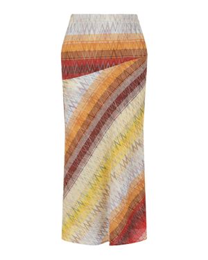 Missoni Chevron Print Midi Skirt - Orange