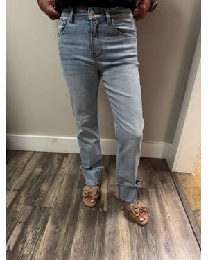 Risen Straight Cuffed Relaxed Jeans - Blue