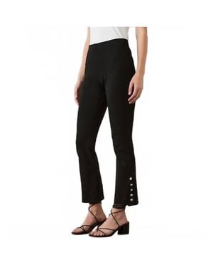 Karen Kane Button Hem Cropped Pant - Black