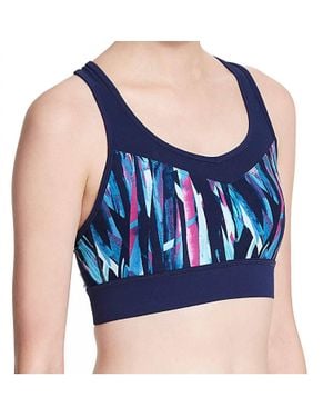 Calvin Klein Performance Printed Medium Support Racerback Sport - Blue